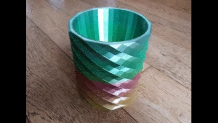 Self Watering Draining Low Poly Spiral Twist Planter Pot