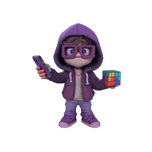 Hacker Kid with a Rubick Cube version 1