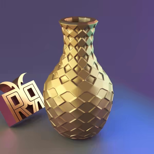 Rhombus patterned vase