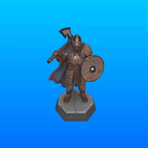 4327 Viking Warrior with Shield and Axe Ivory-Style STL DND-3