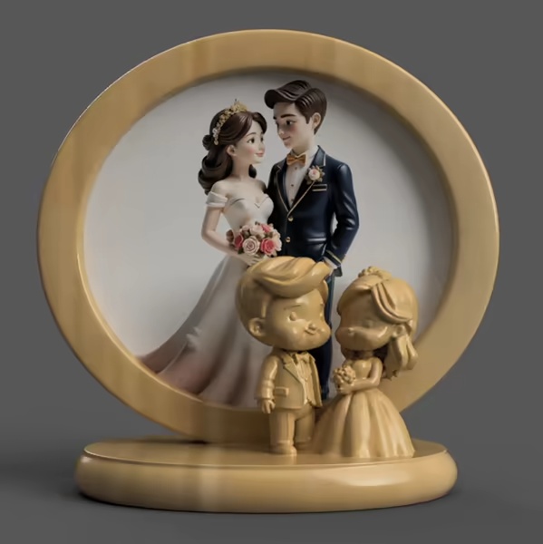 Wedding Couple 3D Frame – Bride Groom STL File
