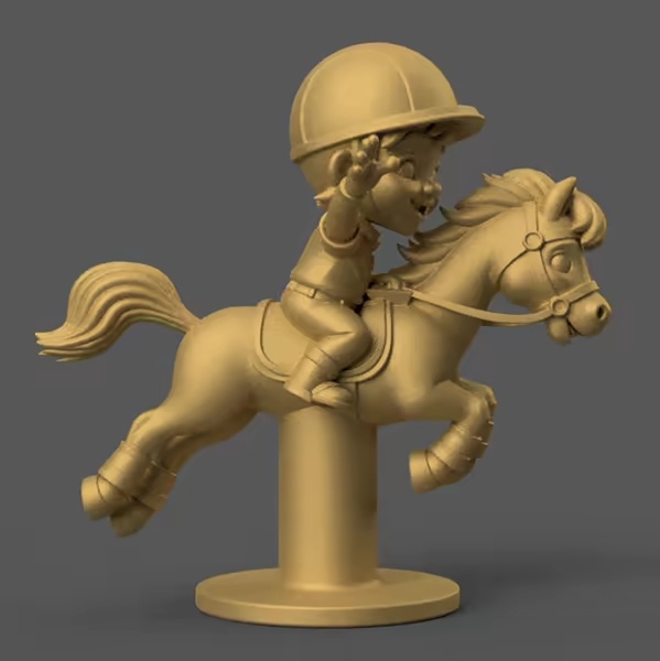 Fun 3D Pony Model for Kids - Perfect Desk Decor with base