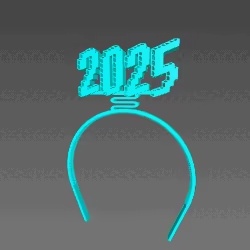 2025 New Years Springy Headband - Isometric 3D
