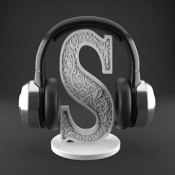 Elegante s-vormige hoofdtelefoonhouder – 3D STL-bestand voor bureaudecoratie