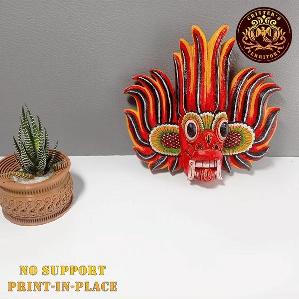 Sri Lankan Traditional Fire Devil Mask - Print in Place-0