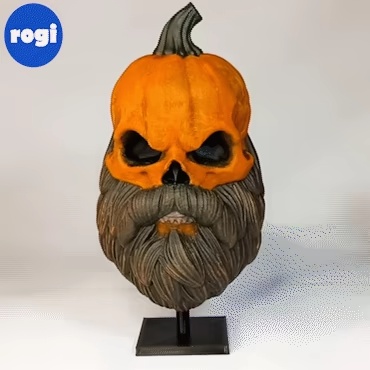 BEARDED PUMPKIN SKULL - 長髯南瓜頭骨-0