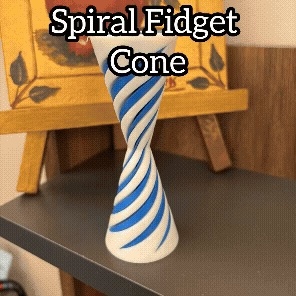 Spiral Fidget Cone – Twisting Optical Illusion Desk Toy