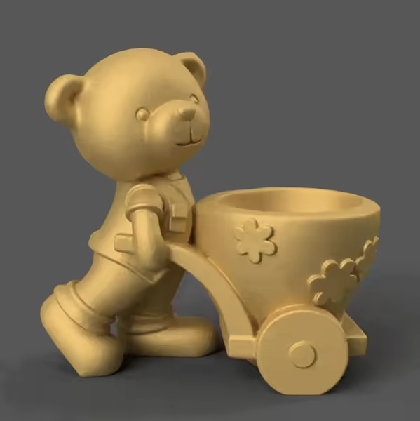 bear planter urn candy container candle holder