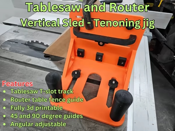 IMPERIAL SIZE - TABLESAW & ROUTER TENON JIG/SLED