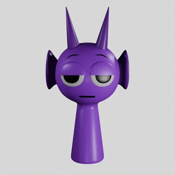 DURPLE SPRUNKI INCREDIBOX PURPLE | Sprunki 3D Model STL Art-1