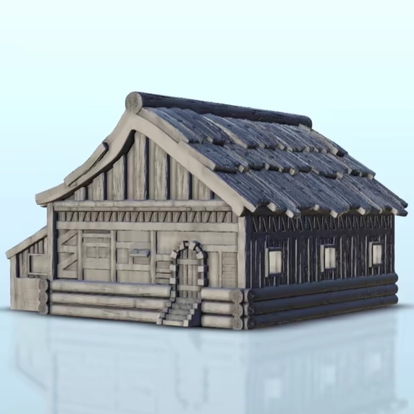 Big traditionnal house 2 - miniatures warhammer terrain scen