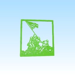 Wallart tribute to USMC Iwo JIma Rising the flag