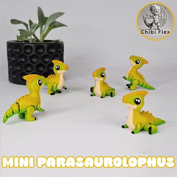 Flexi Mini Parasaurolophus | Stampa in un unico pezzo | Nessun supporto