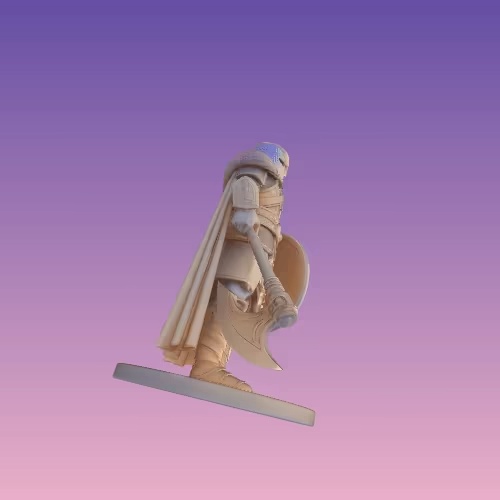 4170 Stern Viking Warrior with Shield and Axe  Ivory-Style-3