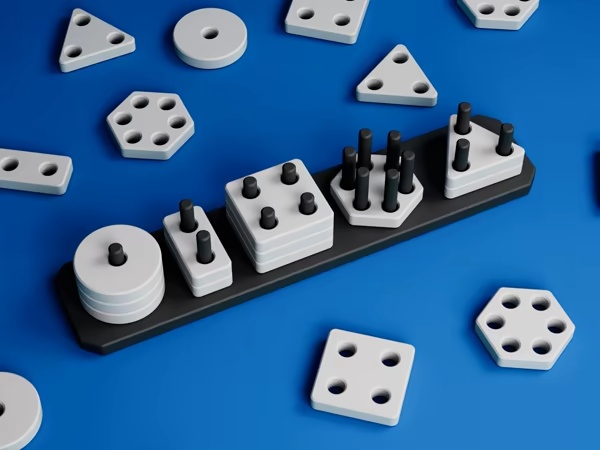 Geometric Shape Sorter | Montessori Stacking Puzzle-0