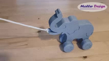 Elephant pull along toy