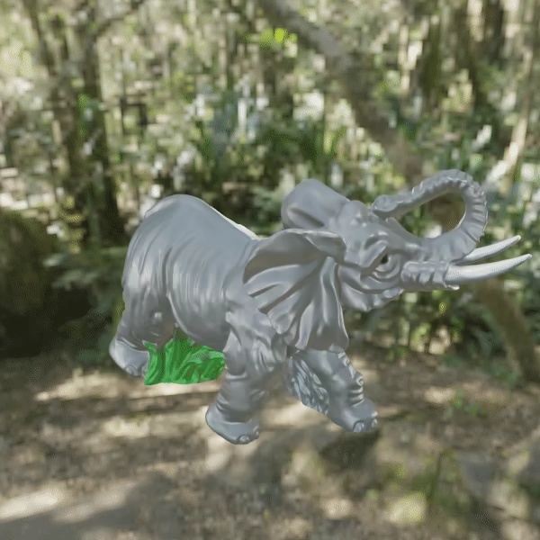 Elephant on grass-0