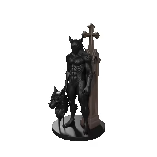 4230 Werewolf Howling   Minimalist Statue   STL  DND  ARTE-3