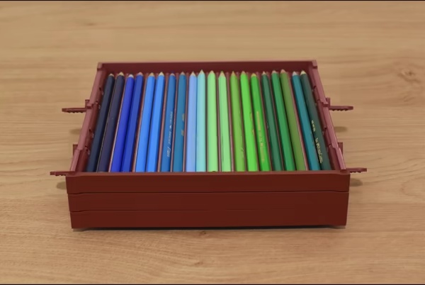 Organizzatore pieghevole e impilabile per matite colorate-0