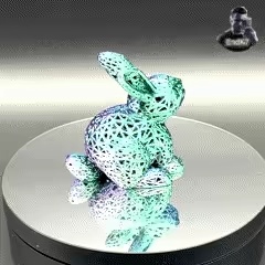 可爱泰森多边形复活节兔子