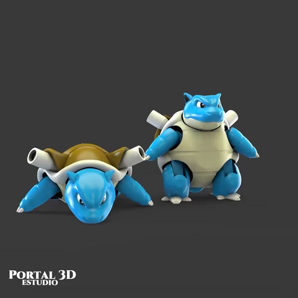 BLASTOISE ARTICOLATO/ FLEXI/ TORTANK