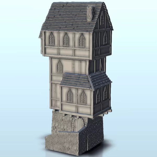 Medieval house in tower with stone stair 7 - miniatures warh