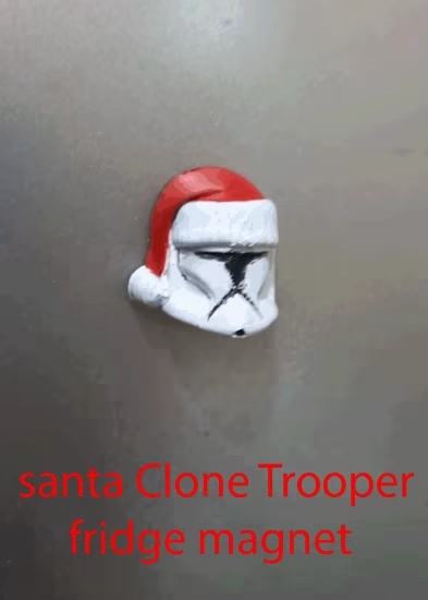 santa Clone Trooper fridge magnet (print in place No Support