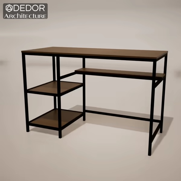 Bureau avec rangement et casier, miniature (1:12, 1:16, 1:1)-0