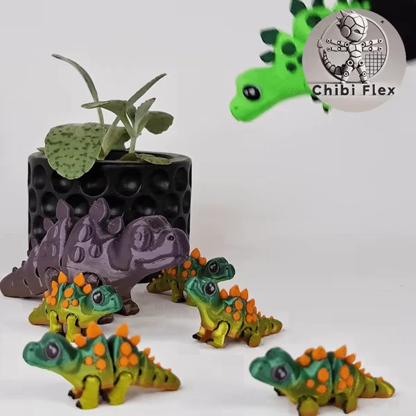 Flexi Mini Stegosaurus | Impressão no Local | Sem Suportes