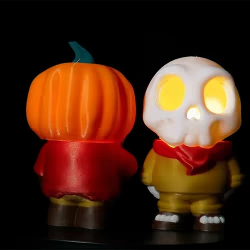 LED CANDLE HOLDER PUMPKIN AND SKULL-0
