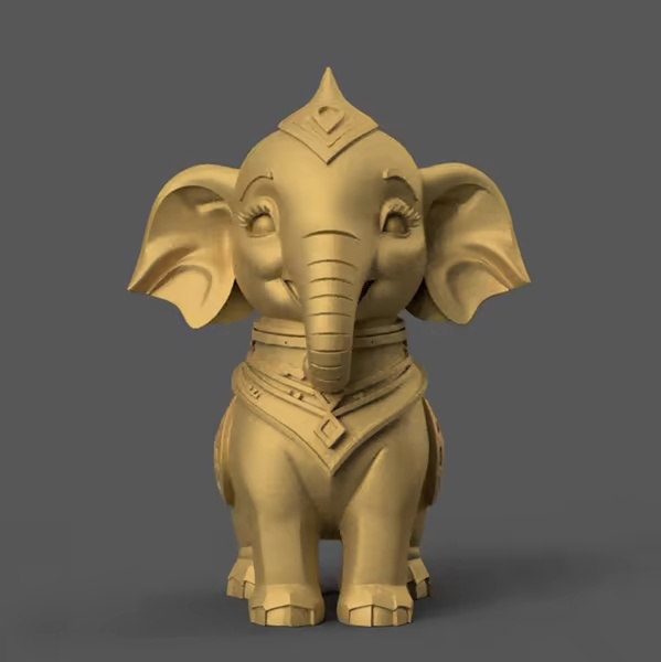 Cute Elephant 3D Model STL for Desk Decor and Gifts-0
