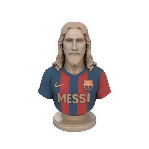 "Jesus Bust in Messi Jersey – Hyper-Realistic 3D Printable"