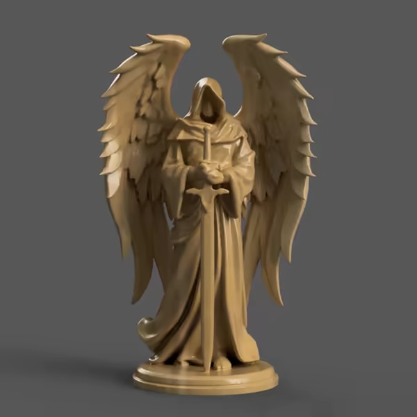 Guerrier Angélique avec Épée – STL Imprimable en 3D pour la Décoration