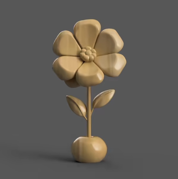 Cute 3D Flower STL File – Desk Home Decoration
