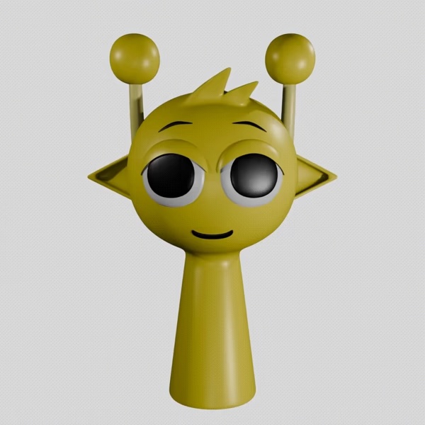 SIMON SPRUNKI INCREDIBOX YELLOW | Sprunki 3D Model Fan Art-1