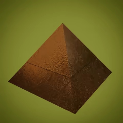 Ancient Pyramid Secret Box, Wave Pattern - 3D Printable Deco-0