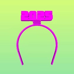 2025 New Years Springy Headband - Bold