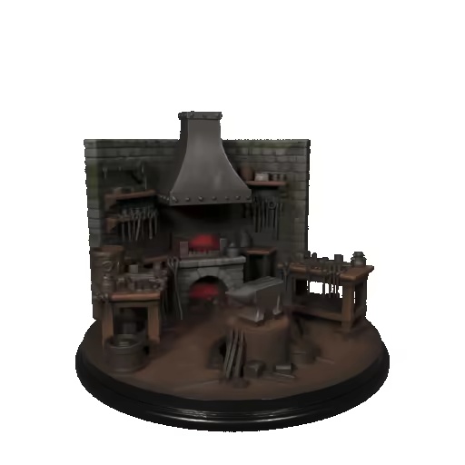 Medieval Blacksmith Forge Diorama Stone Workshop-1