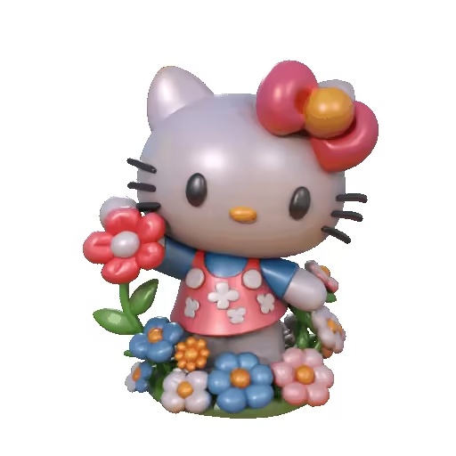Kitty with fiowers-1