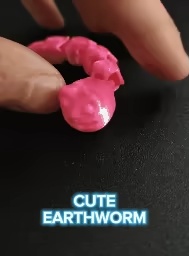 CUTE EARTHWORM ARTICULATING FLEXI PRINT IN PLACE