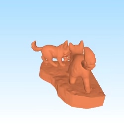 mini wolves playing with bone