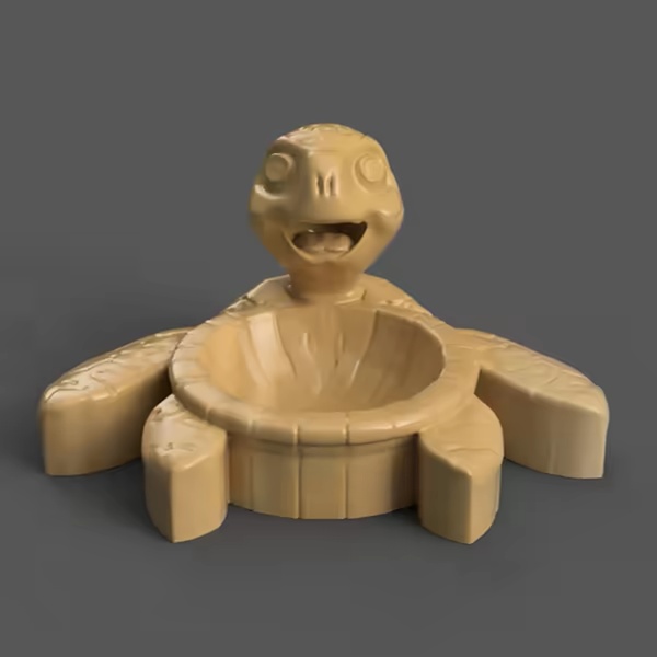 cute smiling Turtle Basin 3D Printable STL for Sink, Planter
