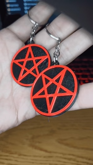 PENTAGRAM - UPRIGHT AND INVERTED - KEYCHAIN