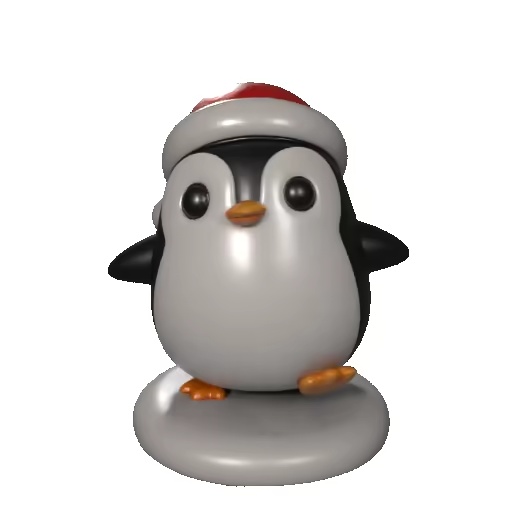 Modelo 3D de Pinguim Kawaii com Gorro de Natal