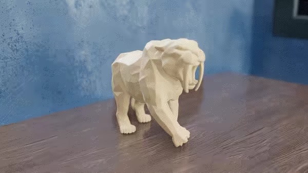 Low Poly Sabretooth tiger-0