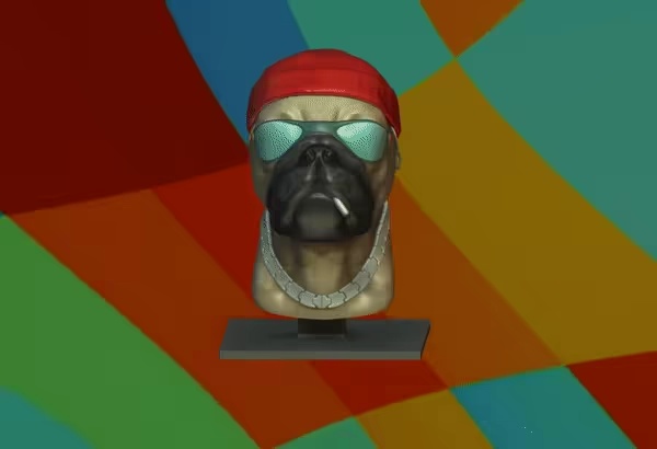 DOG BUST WITH GLASSES-1