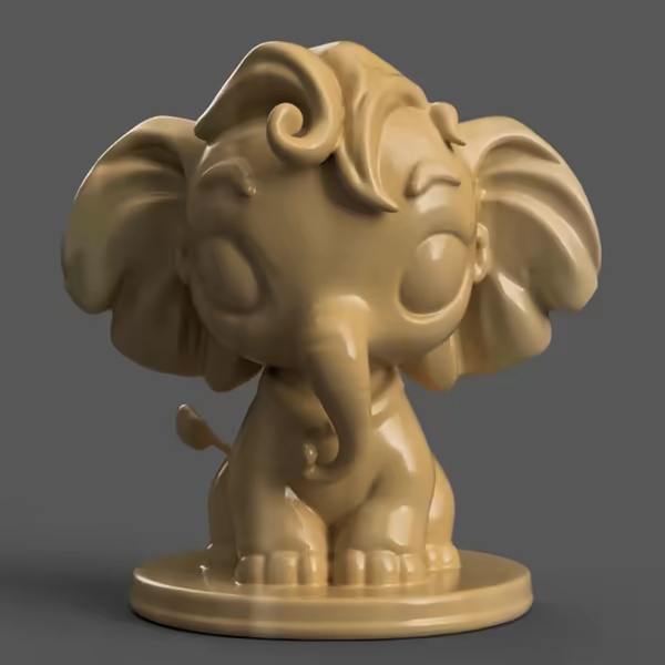 Schattige Babyolifant 3D Decoratie – Perfect voor Bureau of Tafel