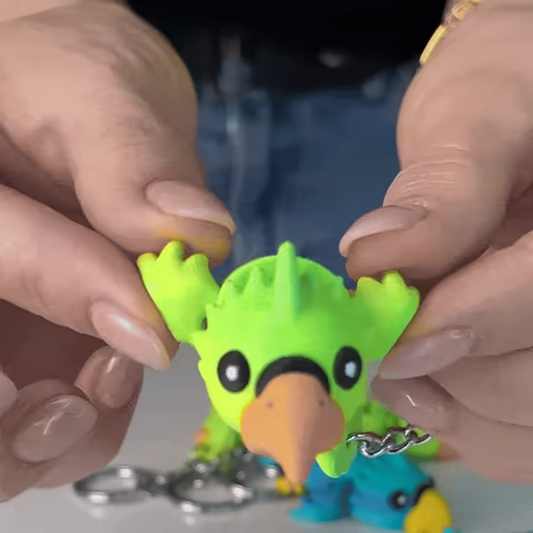Papagaio Flexi Pets Fofo (Brinquedo, Chaveiro e Ímã)