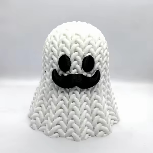 Knitted Mustache Ghost