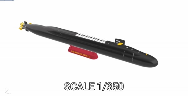 SUBMARINE USS MICHIGAN SSBN 727 - 1/350 High Quality